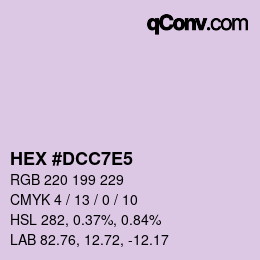 Color code: HEX #DCC7E5 | qconv.com