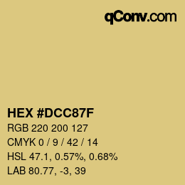 Farbcode: HEX #DCC87F | qconv.com