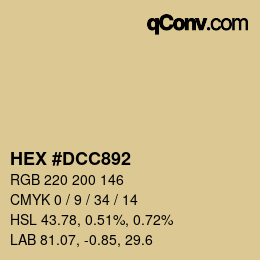 Color code: HEX #DCC892 | qconv.com