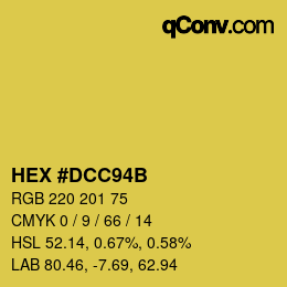 Color code: HEX #DCC94B | qconv.com