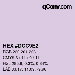 Color code: HEX #DCC9E2 | qconv.com