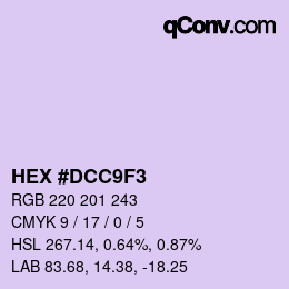 カラーコード: HEX #DCC9F3 | qconv.com
