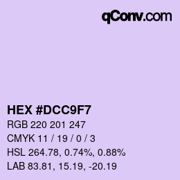 Color code: HEX #DCC9F7 | qconv.com