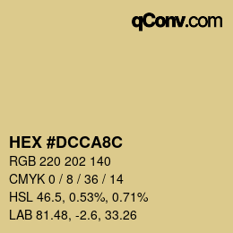 Farbcode: HEX #DCCA8C | qconv.com