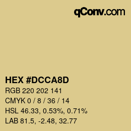 Color code: HEX #DCCA8D | qconv.com