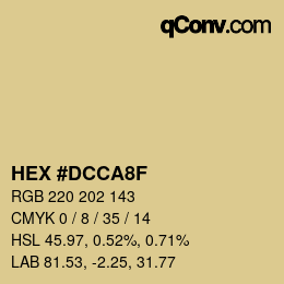 颜色代码: HEX #DCCA8F | qconv.com
