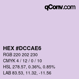 カラーコード: HEX #DCCAE6 | qconv.com
