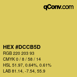 颜色代码: HEX #DCCB5D | qconv.com