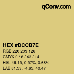 Color code: HEX #DCCB7E | qconv.com