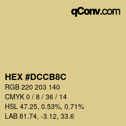 Color code: HEX #DCCB8C | qconv.com