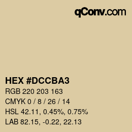 颜色代码: HEX #DCCBA3 | qconv.com