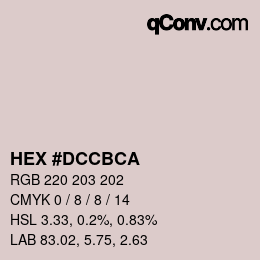 Color code: HEX #DCCBCA | qconv.com