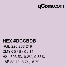 カラーコード: HEX #DCCBDB | qconv.com