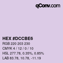 Color code: HEX #DCCBE6 | qconv.com