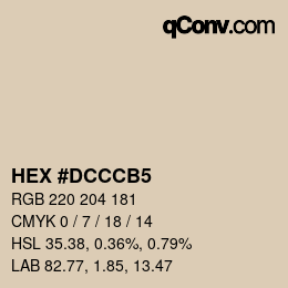 Color code: HEX #DCCCB5 | qconv.com