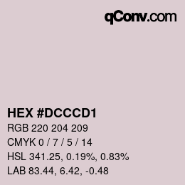 Farbcode: HEX #DCCCD1 | qconv.com