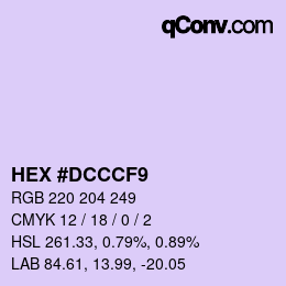 Color code: HEX #DCCCF9 | qconv.com