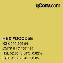 Code couleur: HEX #DCCD5E | qconv.com
