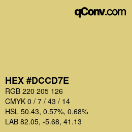 Color code: HEX #DCCD7E | qconv.com