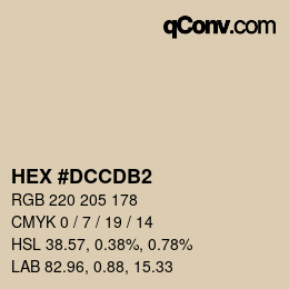 Color code: HEX #DCCDB2 | qconv.com