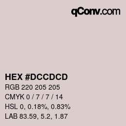 Color code: HEX #DCCDCD | qconv.com