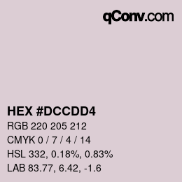 Color code: HEX #DCCDD4 | qconv.com