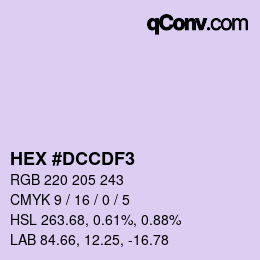Color code: HEX #DCCDF3 | qconv.com