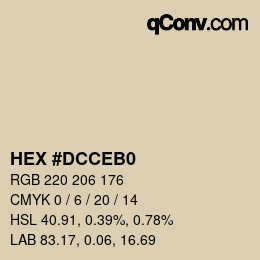 Color code: HEX #DCCEB0 | qconv.com