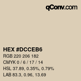 Farbcode: HEX #DCCEB6 | qconv.com