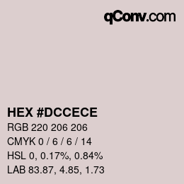 Código de color: HEX #DCCECE | qconv.com