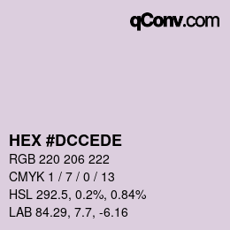 Color code: HEX #DCCEDE | qconv.com