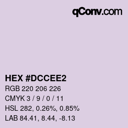 Color code: HEX #DCCEE2 | qconv.com