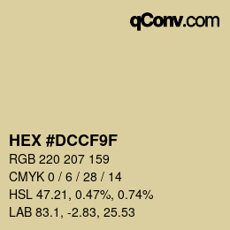 Color code: HEX #DCCF9F | qconv.com