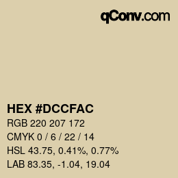 Color code: HEX #DCCFAC | qconv.com