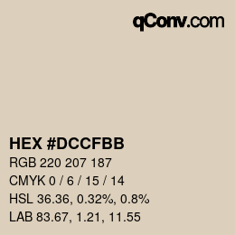 Color code: HEX #DCCFBB | qconv.com