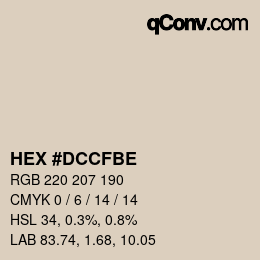 Color code: HEX #DCCFBE | qconv.com