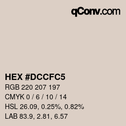 Color code: HEX #DCCFC5 | qconv.com