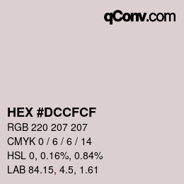 Color code: HEX #DCCFCF | qconv.com