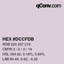 Color code: HEX #DCCFDB | qconv.com