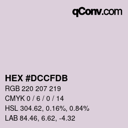 カラーコード: HEX #DCCFDB | qconv.com