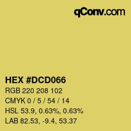 颜色代码: HEX #DCD066 | qconv.com