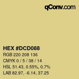 カラーコード: HEX #DCD088 | qconv.com