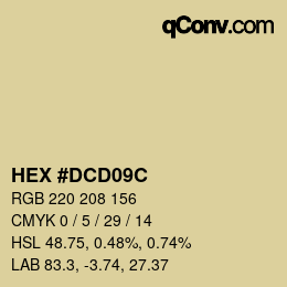 Color code: HEX #DCD09C | qconv.com