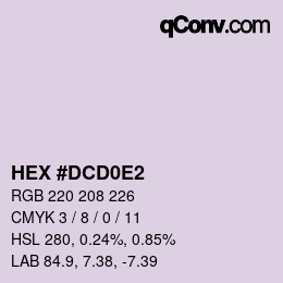 Color code: HEX #DCD0E2 | qconv.com