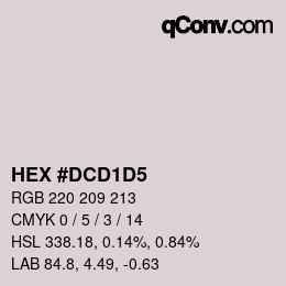 カラーコード: HEX #DCD1D5 | qconv.com