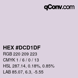 Color code: HEX #DCD1DF | qconv.com