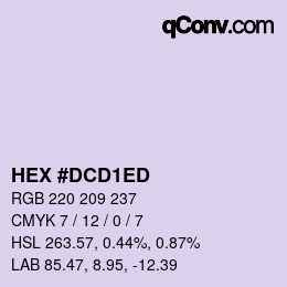 カラーコード: HEX #DCD1ED | qconv.com