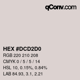 Color code: HEX #DCD2D0 | qconv.com