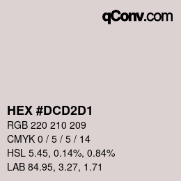 カラーコード: HEX #DCD2D1 | qconv.com