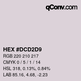 Color code: HEX #DCD2D9 | qconv.com